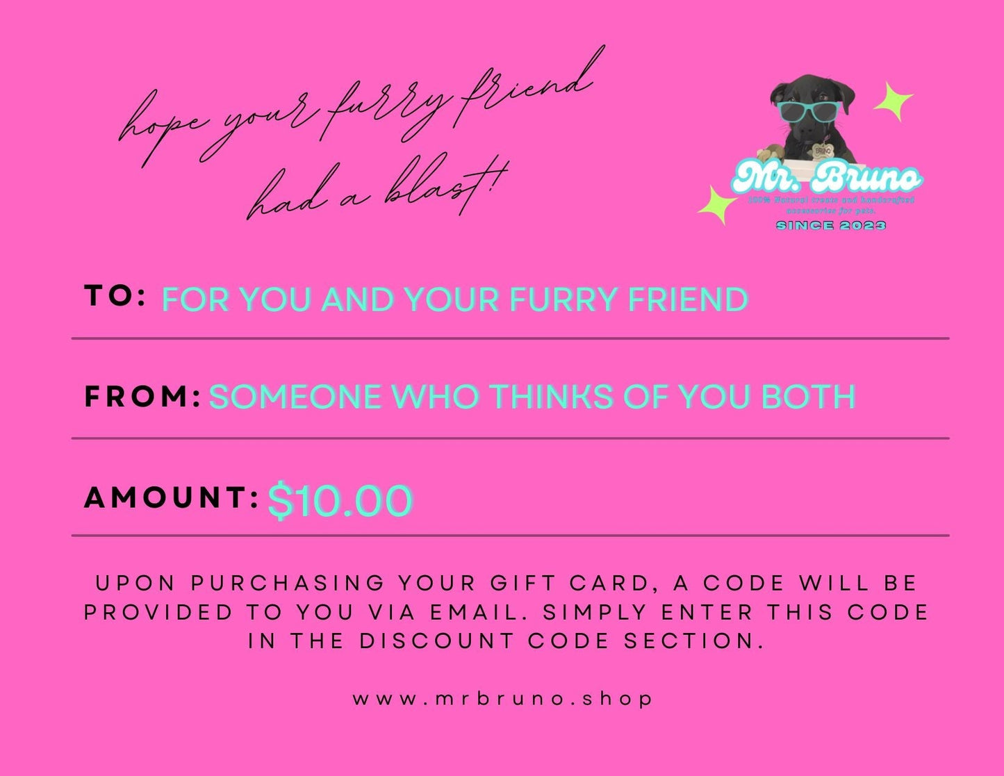 Mr. Bruno Shop Gift Card - Mr. Bruno Shop