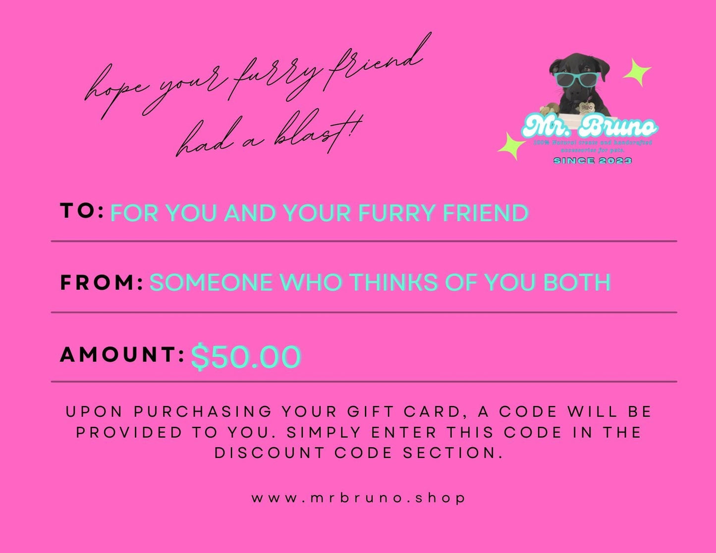 Mr. Bruno Shop Gift Card - Mr. Bruno Shop