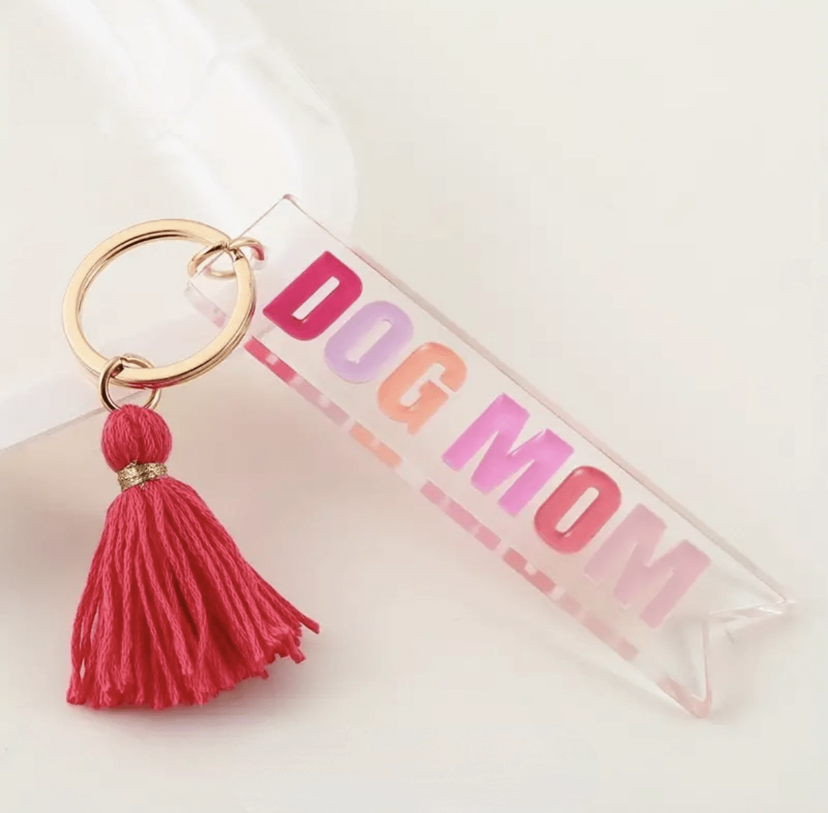 Chic "DOG Mom" Acrylic Keychain - Mr. Bruno Shop