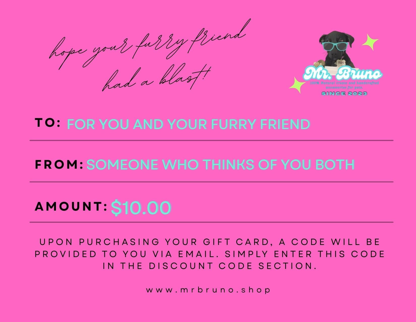 Mr. Bruno Shop Gift Card - Mr. Bruno Shop