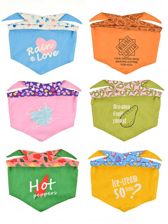 Polyester Double - Sided Print Dog Bandanas - Mr. Bruno Shop